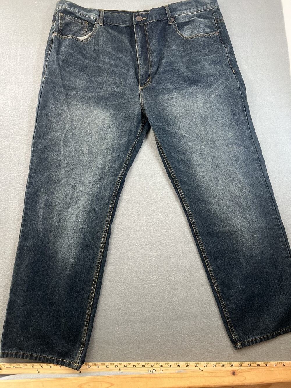 London Fog Jeans Men's Black Denim 44Wx30L Straight Fit, Stylish Wear